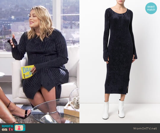 Helmut Lang Velvet Style Ribbed Dress worn by Carissa Loethen Culiner on E! News