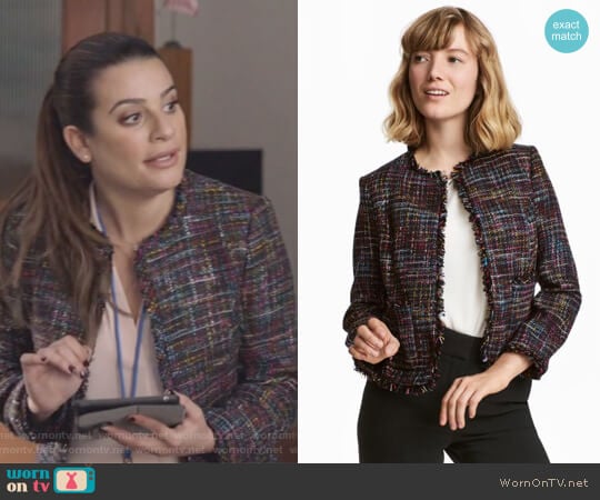 H&M Short Jacket worn by Valentina Barella (Lea Michele) on The Mayor