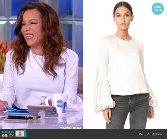 Hellessy Sage Ruffle Top worn by Sunny Hostin on The View