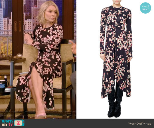 Isabel Marant Diana Cherry Blossom Jersey Midi Dress worn by Kelly Ripa on Live with Kelly and Mark