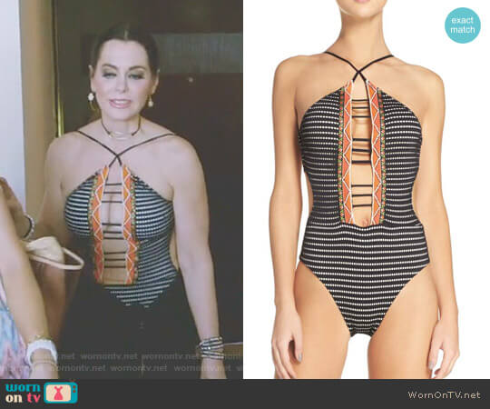 Isabella Rose Spanish Rose One-Piece Swimsuit worn by D’Andra Simmons on The Real Housewives of Dallas