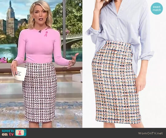 J. Crew Pencil Skirt in French Tweed worn by Megyn Kelly on Today