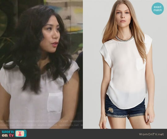 Joie Rancher Short Sleeve Top worn by Eve Roberts (Liza Lapira) on 9JKL