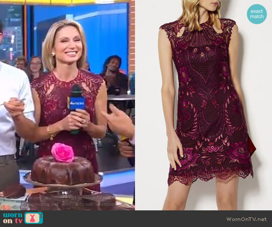 Karen Millen Embroidered Mini Dress worn by Amy Robach on Good Morning America