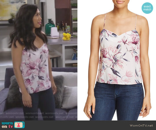 Karen Millen Floral Silk Tank worn by Eve Roberts (Liza Lapira) on 9JKL