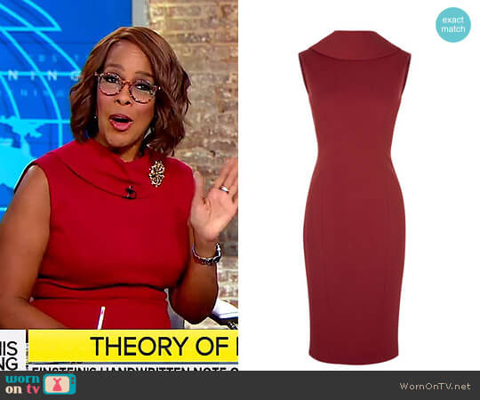 Karen Millen High Neck Pencil Dress worn by Gayle King on CBS Mornings
