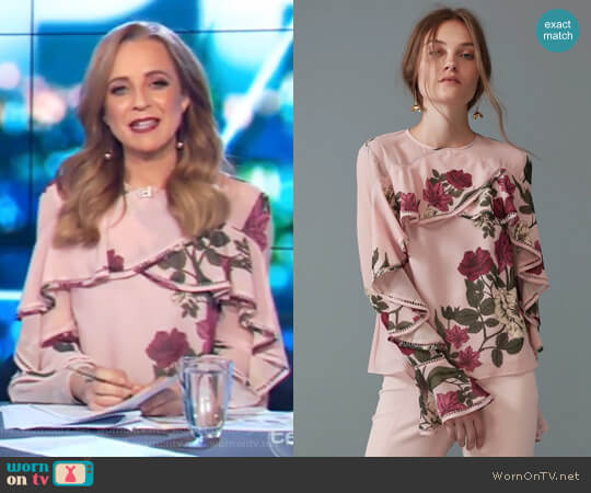 Keepsake Night Lights Long Sleeve Top worn by Carrie Bickmore on The Project