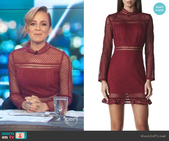 Lioness Tiffany Lace Dress worn by Carrie Bickmore on The Project