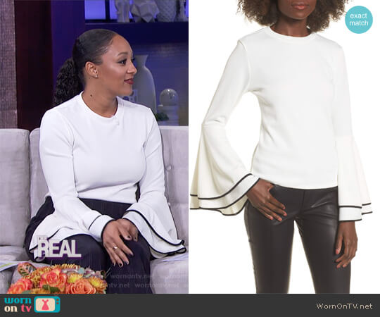 Leith Bell Sleeve Sweater worn by Tamera Mowry on The Real