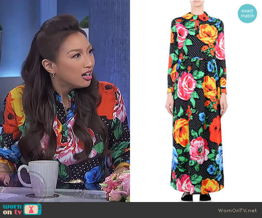 Love Moschino Flower Attack Maxi Dress worn by Jeannie Mai on The Real