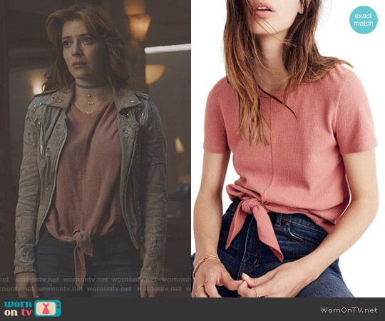 Madewell Modern Tie Front Tee worn by Sonia (Elena Satine) on The Gifted