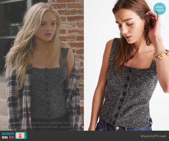 Madewell Button-Front Sweater Tank worn by Lauren Strucker (Natalie Alyn Lind) on The Gifted