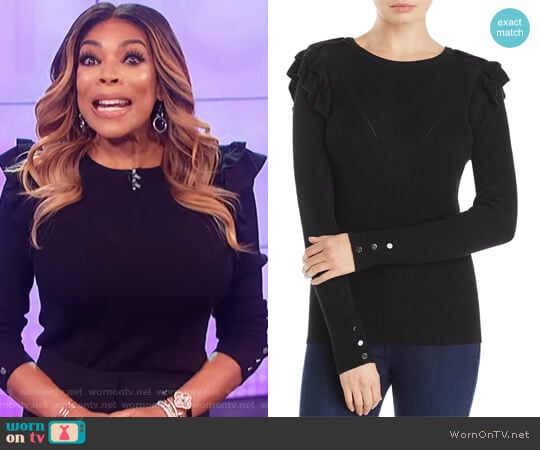 Marled by Reunited Clothing Ruffle Sweater worn by Wendy Williams on The Wendy Williams Show
