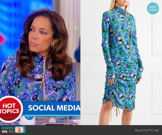 Marni Ruched printed crepe midi dress worn by Sunny Hostin on The View