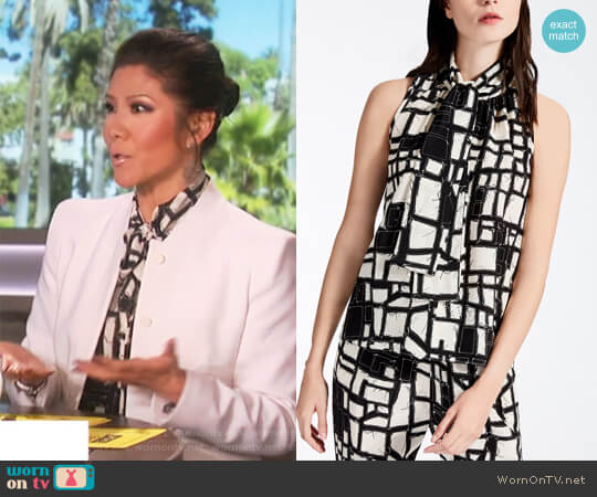 Max Mara Silk Crepe De Chine Top worn by Julie Chen on The Talk