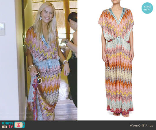 Missoni Mare Zigzag-Print Long Caftan worn by Kameron Westcott on The Real Housewives of Dallas
