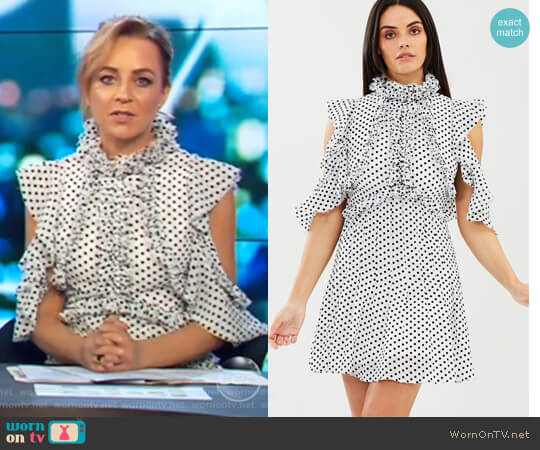 Mossman She Spotted Me Dress worn by Carrie Bickmore on The Project