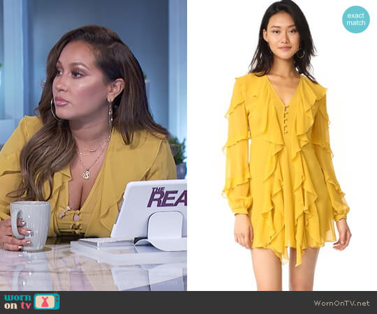 Nicholas Ruffle Mini Dress worn by Adrienne Houghton on The Real