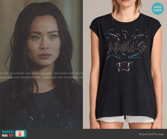 All Saints Onca Brooke Tee worn by Clarice Fong (Jamie Chung) on The Gifted