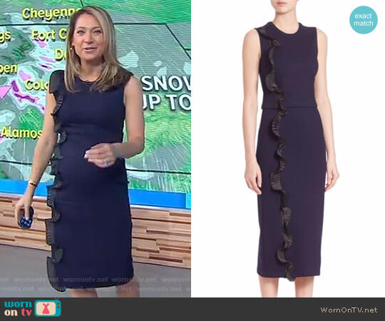 Opening Ceremony Ruffle Cropped Top worn by Ginger Zee on Good Morning America