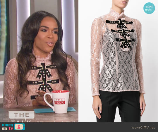 Philosophy Di Lorenzo Serafini Laminated Lace Top W/Embellished Bows