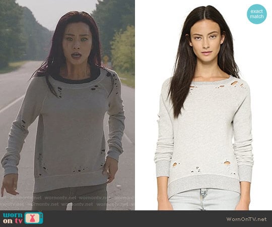 Pam & Gela Annie Destroyed Sweatshirt worn by Clarice Fong (Jamie Chung) on The Gifted