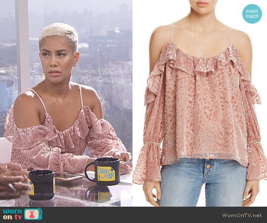 Parker Renzo Cold-Shoulder Top worn by Sibley Scoles on E! News