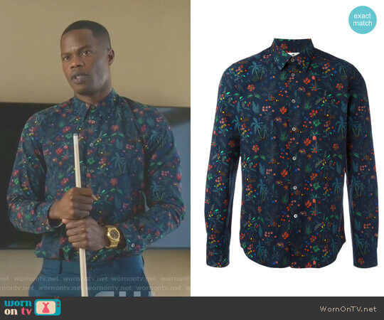 PS by Paul Smith Jungle Print Shirt worn by Jeff Colby (Sam Adegoke) on Dynasty