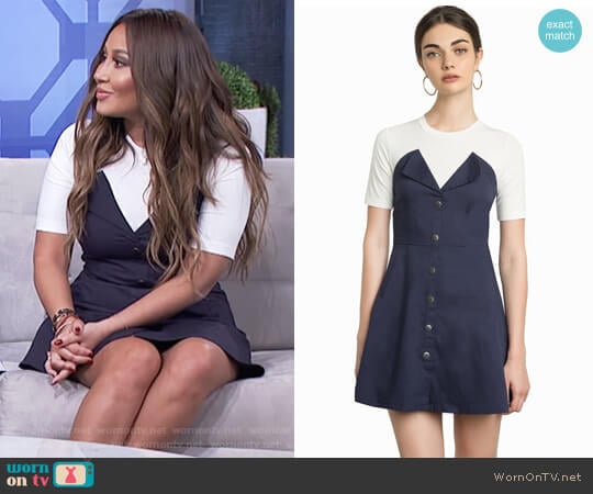 Pixie Market Greta Denim Snap Button Dress worn by Adrienne Houghton on The Real