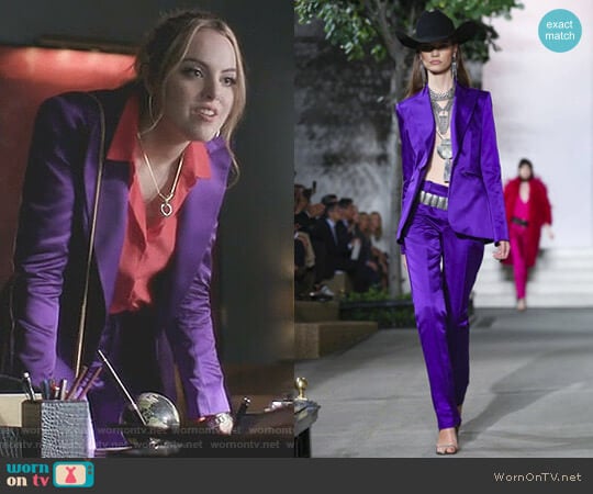 Ralph Lauren Fall 2016 Collection worn by Fallon Carrington (Elizabeth Gillies) on Dynasty