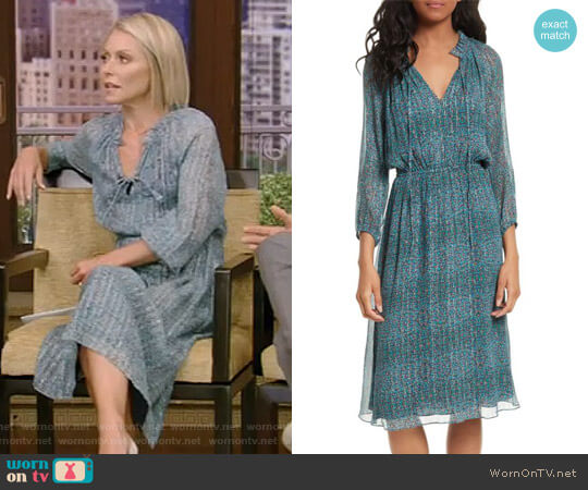 Rebecca Taylor Minnie Floral Chiffon Dress worn by Kelly Ripa on Live with Kelly and Mark