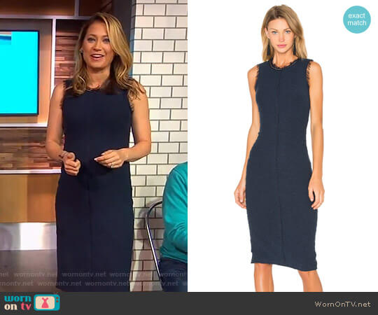 Rebecca Taylor Sleeveless Boucle Shift Dress worn by Ginger Zee on Good Morning America