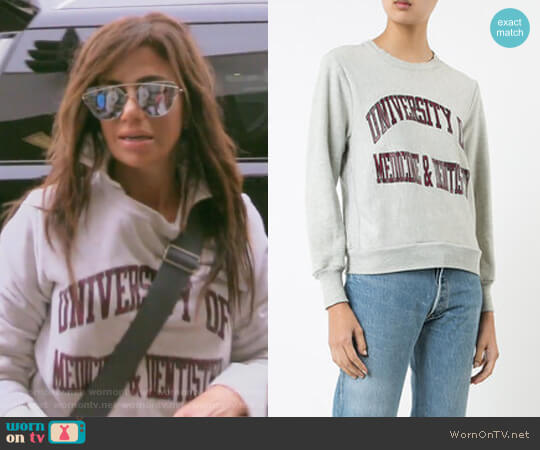 Re/Done University of Medicine & Dentistry sweatshirt worn by Peggy Sulahian on The Real Housewives of Orange County