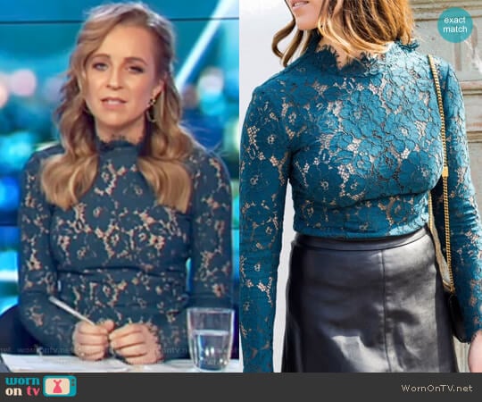 Rodeo Show Lilliana Lace Top worn by Carrie Bickmore on The Project