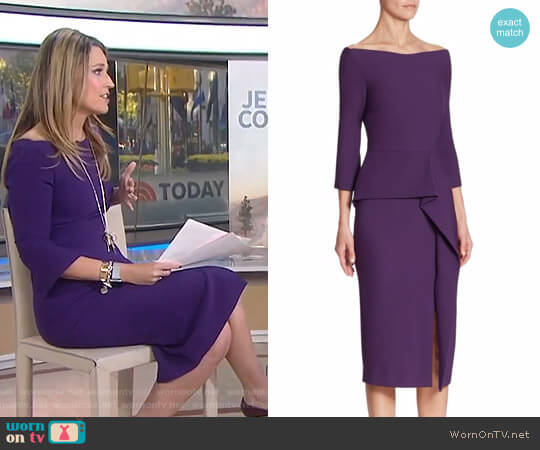Roland Mouret Ardingly Peplum Dress worn by Savannah Guthrie on Today