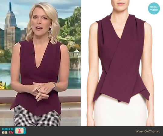 Roland Mouret Zillow Sleeveless Pleated Top worn by Megyn Kelly on Today