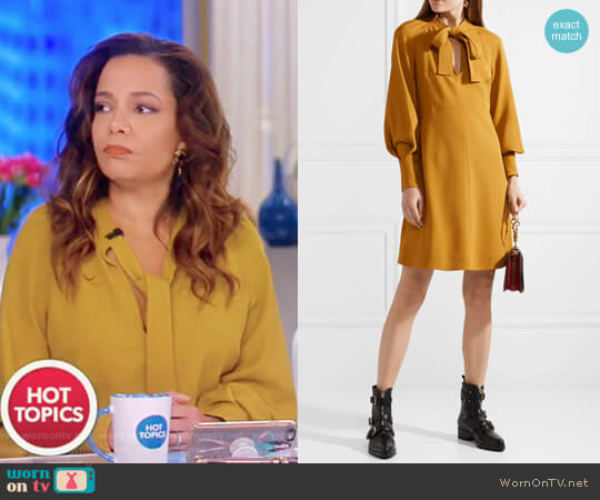 See By Chloe Pussy-bow Stretch-crepe Dress worn by Sunny Hostin on The View