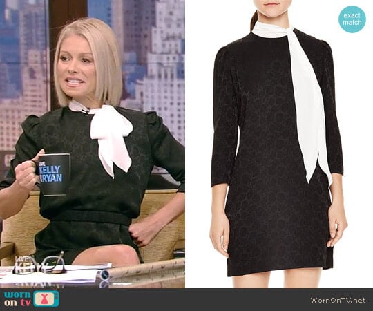 Sandro Ketty Rose-Print Mini Dress worn by Kelly Ripa on Live with Kelly and Mark