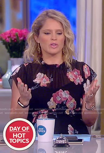 Sara’s black floral dress on The View