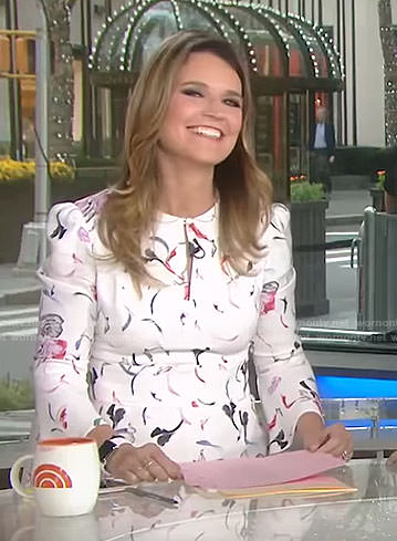 Savannah’s white floral keyhole dress on Today