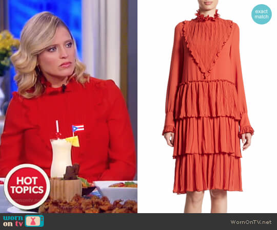 See by Chloe Tiered ruffle-trimmed crepe dress worn by Sara Haines on The View