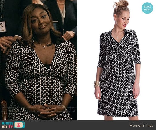 Seraphine Georgina Maternity Wrap Dress in Geo Print worn by Daisy Grant (Patina Miller) on Madam Secretary