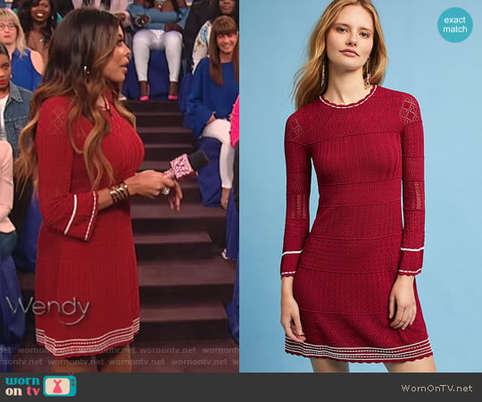 Shoshanna Roma Bell-Sleeve Dress worn by Wendy Williams on The Wendy Williams Show