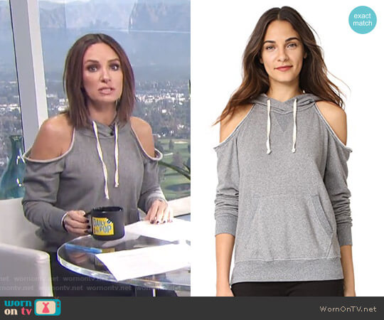 Splendid Soft Cotton Cold Shoulder Hoodie worn by Catt Sadler on E! News