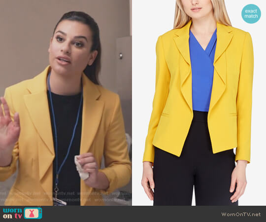 Tahari ASL Flounced Jacket worn by Valentina Barella (Lea Michele) on The Mayor