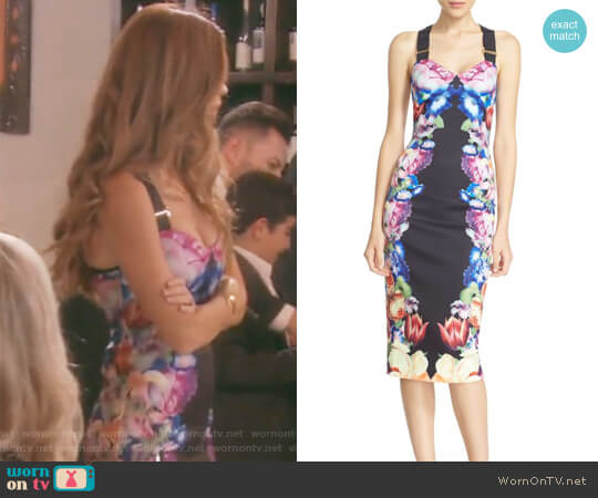 Ted Baker London Deony Buckle Strap Sheath Dress worn by Lydia McLaughlin on The Real Housewives of Orange County