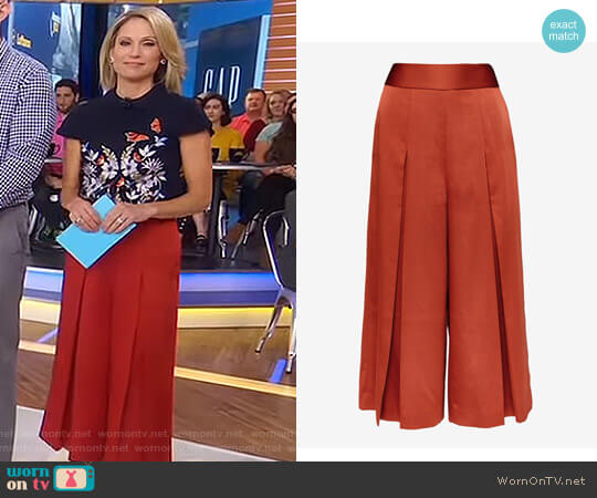 Ted Baker Elsbeta Pleated Culottes worn by Amy Robach on Good Morning America