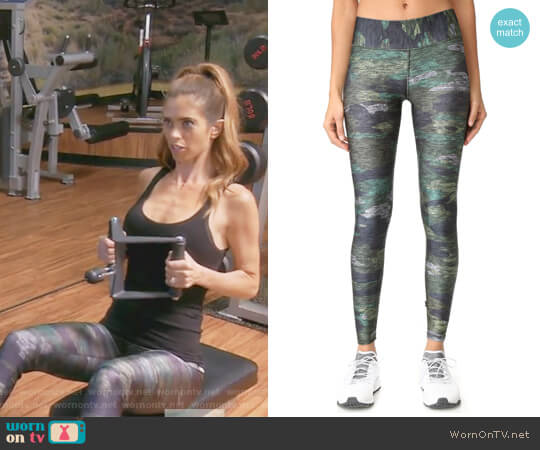 Terez Heathered Camo Tall Band Leggings worn by Lydia McLaughlin on The Real Housewives of Orange County