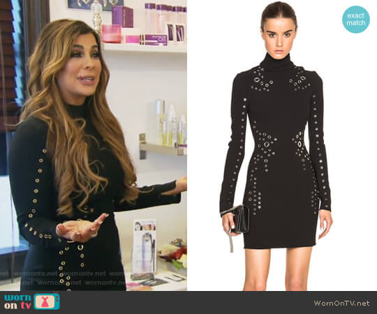 Thierry Mugler Long Sleeve Grommet Detailed Dress worn by Siggy Flicker on The Real Housewives of New Jersey