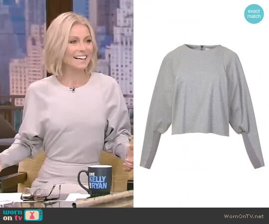 Tibi Cavalry Twill Dolman Sleeve Top worn by Kelly Ripa on Live with Kelly and Mark